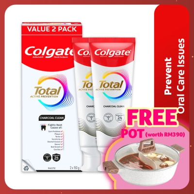 COLGATE Colgate Total Charcoal Clean Toothpaste 2x150g