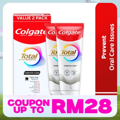 COLGATE Colgate Total Charcoal Clean Toothpaste 2x150g