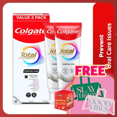 COLGATE Colgate Total Charcoal Clean Toothpaste 2x150g