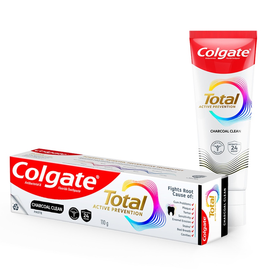 Colgate Total Charcoal Clean Toothpaste 2x150g