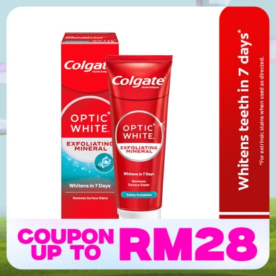 COLGATE Colgate Optic White Exfoliating Mineral Whitening Toothpaste 100g