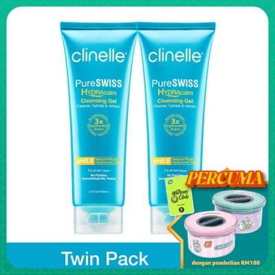 CLINELLE PureSWISS HydraCalm Cleansing Gel 100ml x 2's