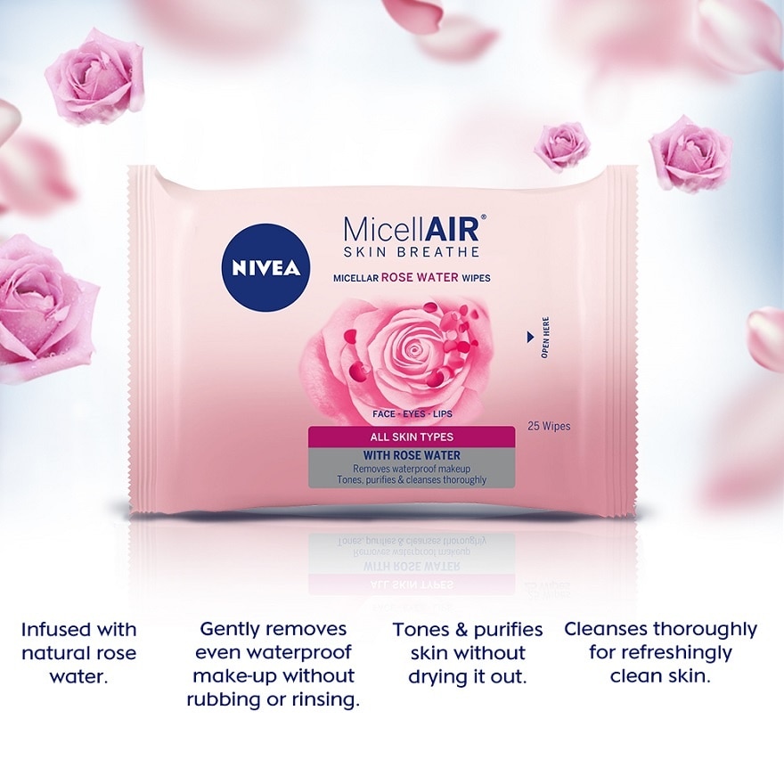 3 In 1 Rose Care Cleansing Wipes 25s