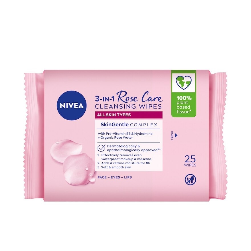 3 In 1 Rose Care Cleansing Wipes 25s