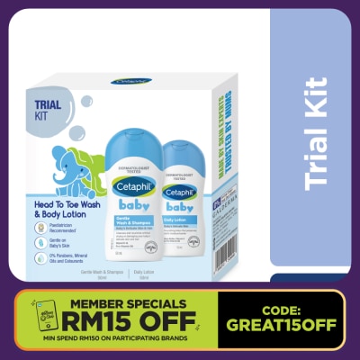 CETAPHIL Baby Trial Kit (Wash & Shampoo 50ml + Lotion 50ML)