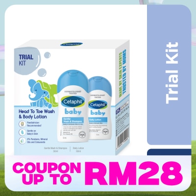 CETAPHIL Baby Trial Kit (Wash & Shampoo 50ml + Lotion 50ML)