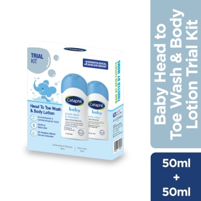 CETAPHIL Baby Trial Kit (Wash & Shampoo 50ml + Lotion 50ML)