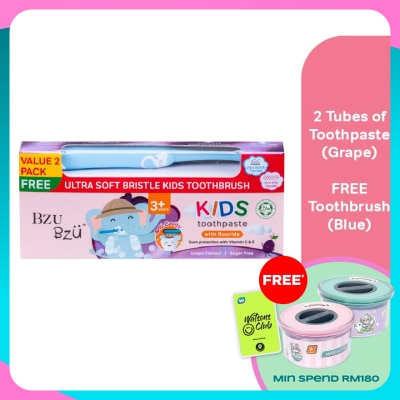 BZU BZU Grape Toothpaste Free Toothbrush 50gx2