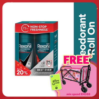 REXONA Invisible AntiBacteria Roll On 2x45ml