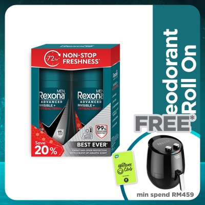 REXONA Invisible AntiBacteria Roll On 2x45ml