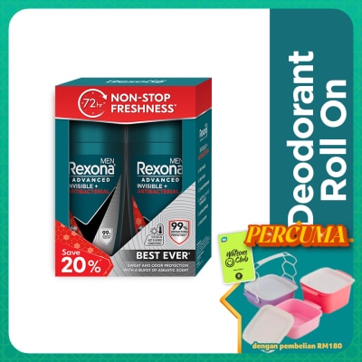REXONA - Invisible AntiBacteria Roll On 2x45ml