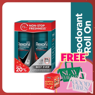 REXONA Invisible AntiBacteria Roll On 2x45ml