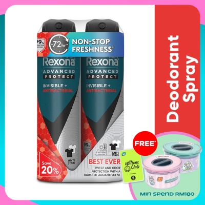 REXONA Men Invisible Antibacteria Spray  2x135ml