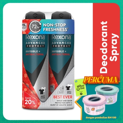 REXONA Men Invisible Antibacteria Spray 2x135ml