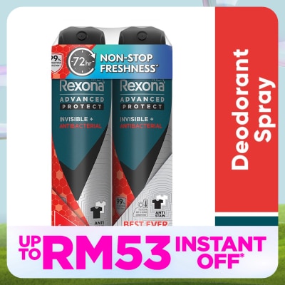 REXONA Men Invisible Antibacteria Spray  2x135ml