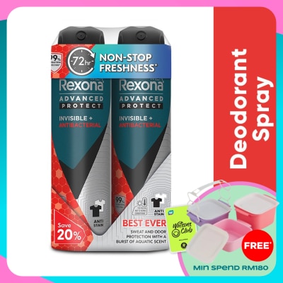 REXONA Men Invisible Antibacteria Spray  2x135ml
