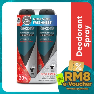 REXONA Men Invisible Antibacteria Spray  2x135ml