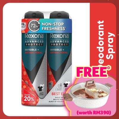 REXONA Men Invisible Antibacteria Spray  2x135ml