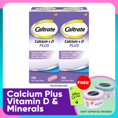 CALTRATE 600 Plus Calcium with Vitamin D & Minerals 2X100s