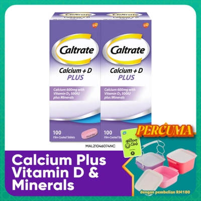 CALTRATE - 600 Plus Calcium with Vitamin D & Minerals 2X100s