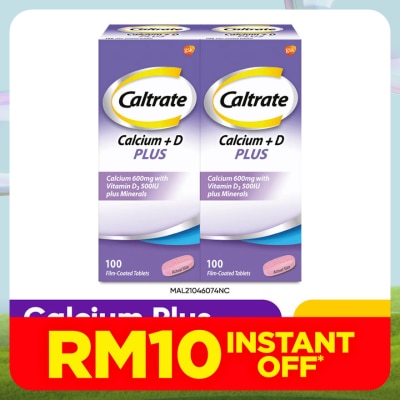 CALTRATE 600 Plus Calcium with Vitamin D & Minerals 2X100s