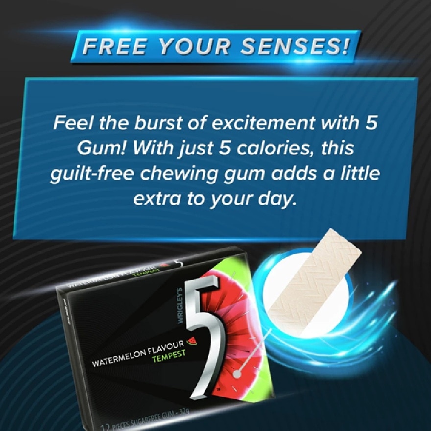 5GUM Tempest Watermelon Flavor Chewing Gum 12's