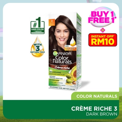 GARNIER HAIR COLOR Color Naturals 3 Dark Brown 1's