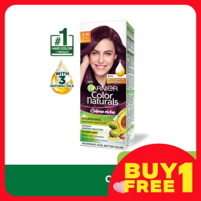 GARNIER HAIR COLOR Color Naturals 3.16 Red Burgundy 1's