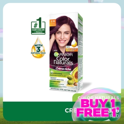 GARNIER HAIR COLOR Color Naturals 3.16 Red Burgundy 1's