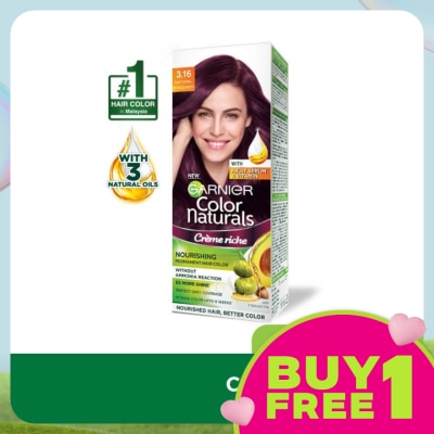 GARNIER HAIR COLOR Color Naturals 3.16 Red Burgundy 1's