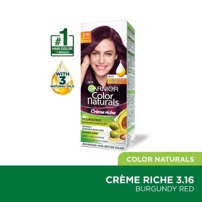 GARNIER HAIR COLOR Color Naturals 3.16 Red Burgundy 1's