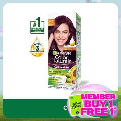 GARNIER HAIR COLOR Color Naturals 3.16 Red Burgundy 1's