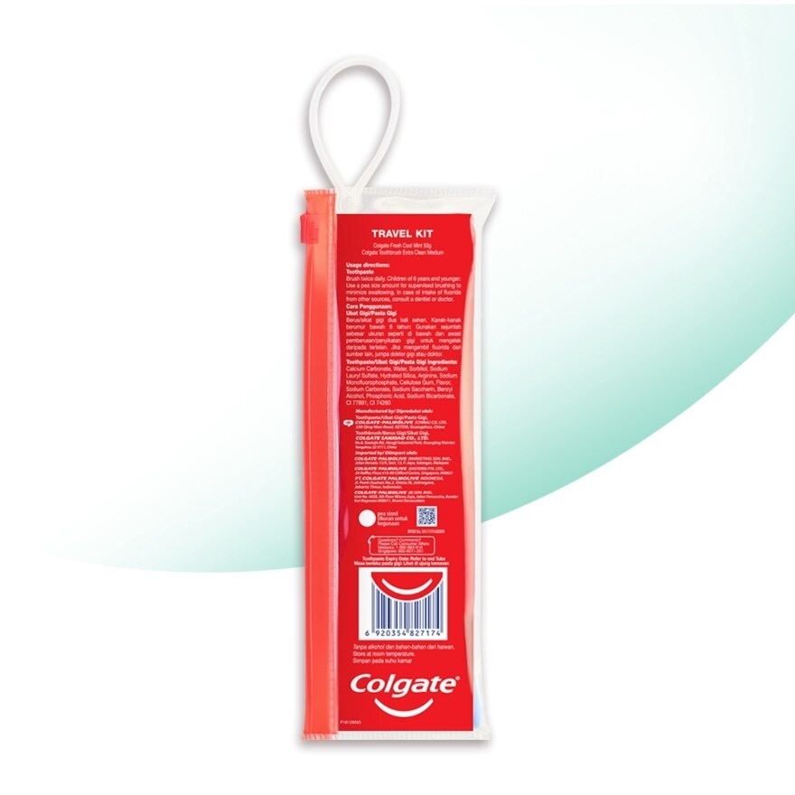 Colgate Maximum Cavity Protection Fresh Cool Mint 50g + Extra Clean Toothbrush Travel kit