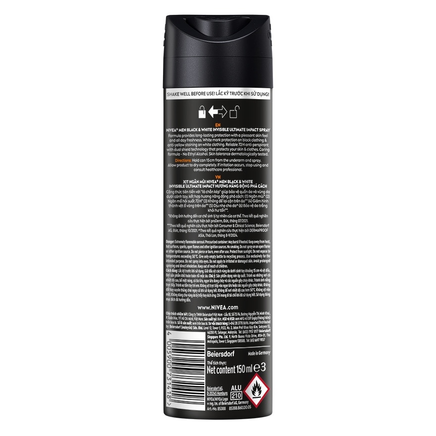 DEO MEN B&W ULTIMATE IMPACT SPRAY 150ML