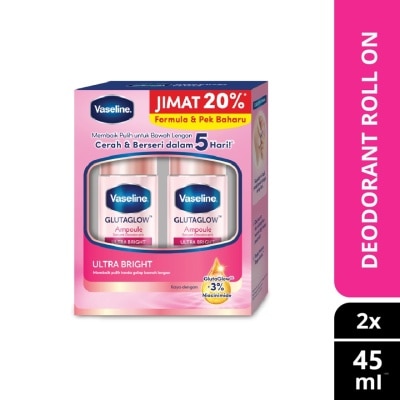 VASELINE Deo Roll On Ultra Bright Twinpack 2x45ml