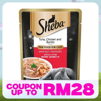 SHEBA Cat Wet Food Pouch Tuna Ckn Bonito 70gm