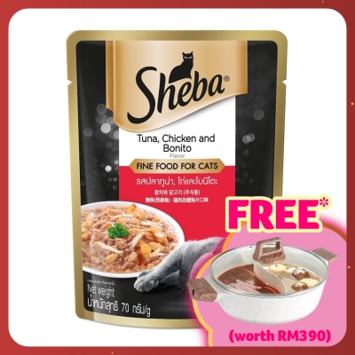 SHEBA Cat Wet Food Pouch Tuna Ckn Bonito 70gm