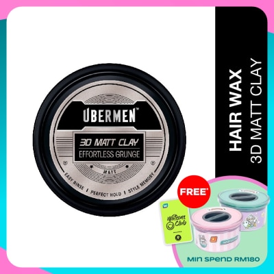 UBERMEN 3D Matt Clay Effortless Grunge 70g