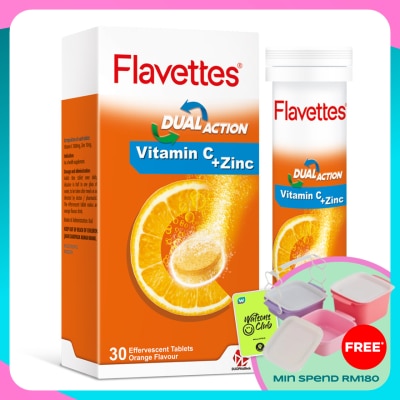 FLAVETTES Effervescent VIT C + ZINC 30S