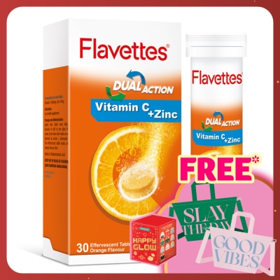 FLAVETTES Effervescent VIT C + ZINC 30S