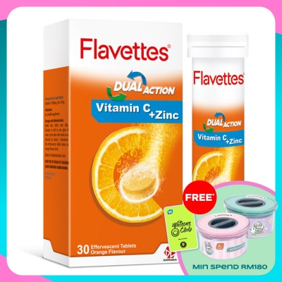 FLAVETTES Effervescent VIT C + ZINC 30S