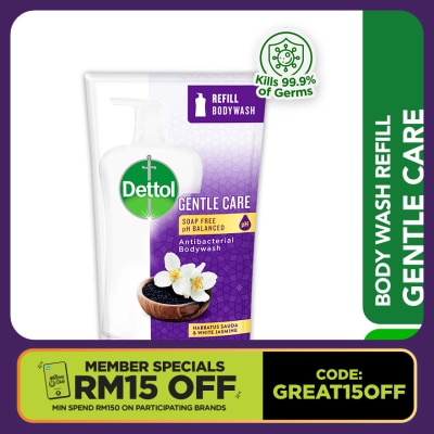 DETTOL Body Wash Refill Gentle Care Habbatus Sauda & White Jasmine 800g
