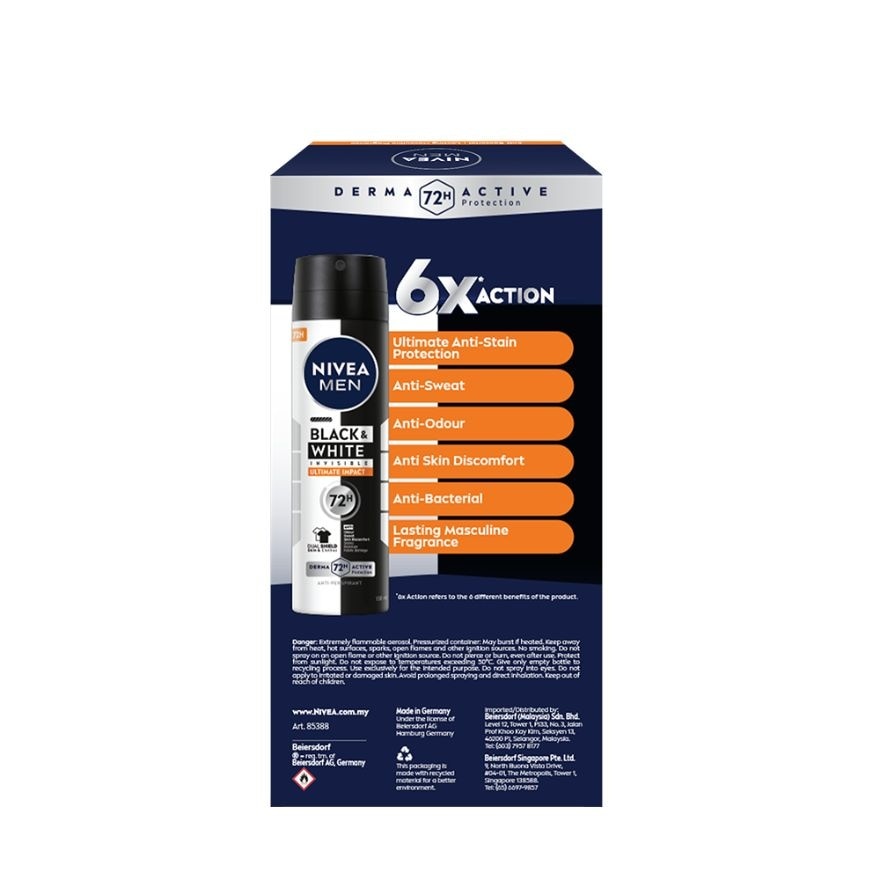 Deodorant B&W Ultimate Impact Spray TWP 2x150ml