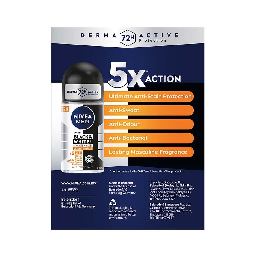 Deodorant B&W Ultimate Impact Roll On TWP 2x50ml