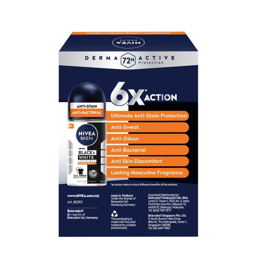 Deodorant B&W Ultimate Impact Roll On TWP 2x50ml