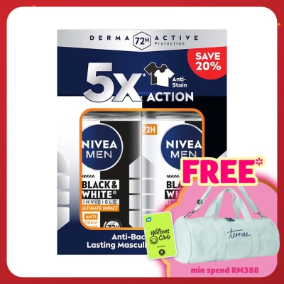 NIVEA FOR MEN Deodorant B&W Ultimate Impact Roll On TWP 2x50ml