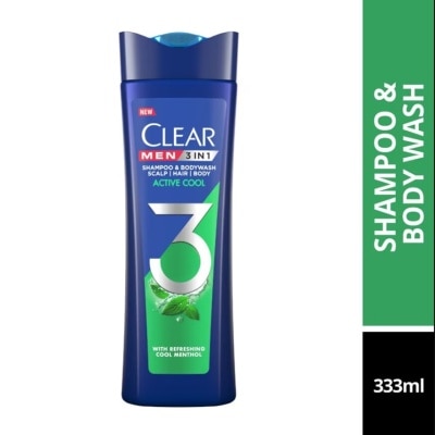 CLEAR MEN 3IN1 Shampoo & Bodywash Active Cool 333ml