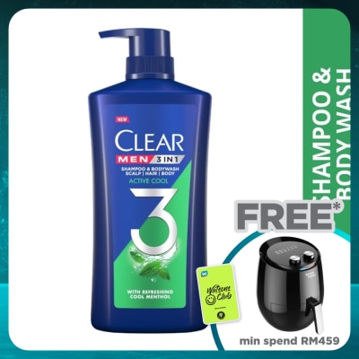 CLEAR MEN 3IN1 Shampoo & Bodywash Active Cool 618ml