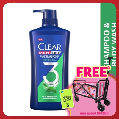 CLEAR MEN 3IN1 Shampoo & Bodywash Active Cool 618ml