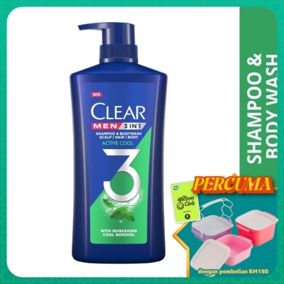 CLEAR MEN - 3IN1 Shampoo & Bodywash Active Cool 618ml